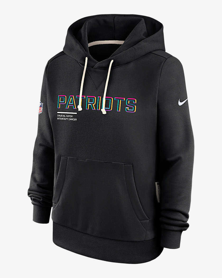 New England Patriots Crucial Catch Women's Nike Dri-FIT NFL Pullover Hoodie - Black