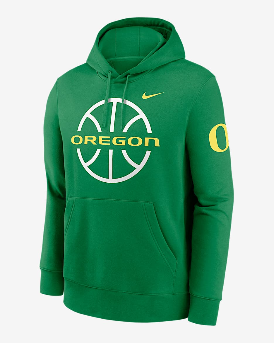 Sudadera con gorro sin cierre universitaria Nike para hombre Oregon Ducks Club Basketball Icon - Verde manzana