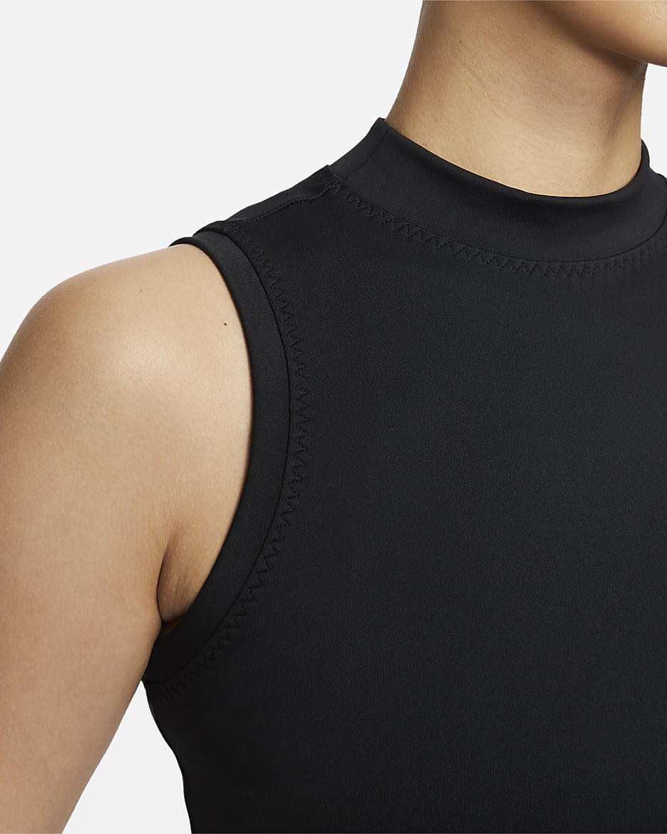 Nike One Fitted Women's Dri-FIT Mock-Neck Cropped Tank Top - Black