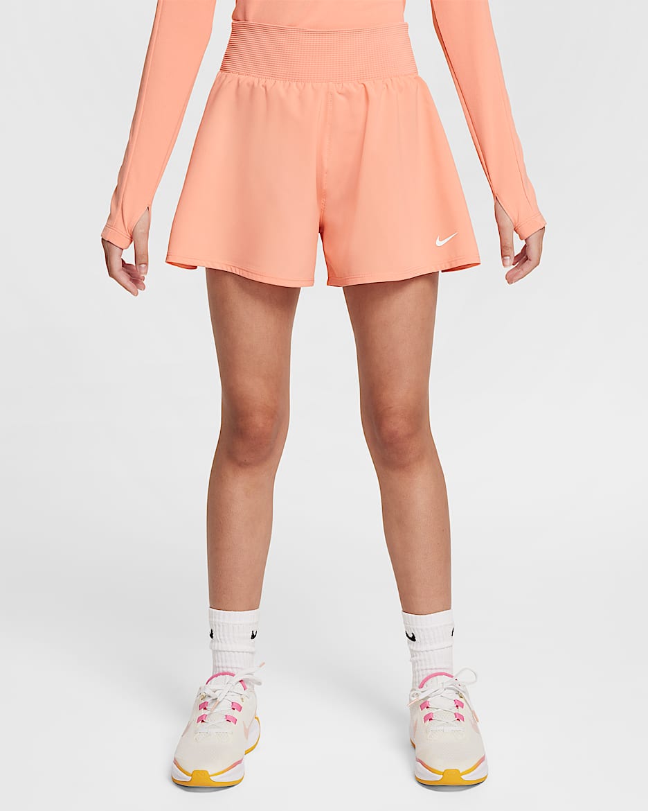 Nike Girls' Dri-FIT Shorts - Apricot Agate/White