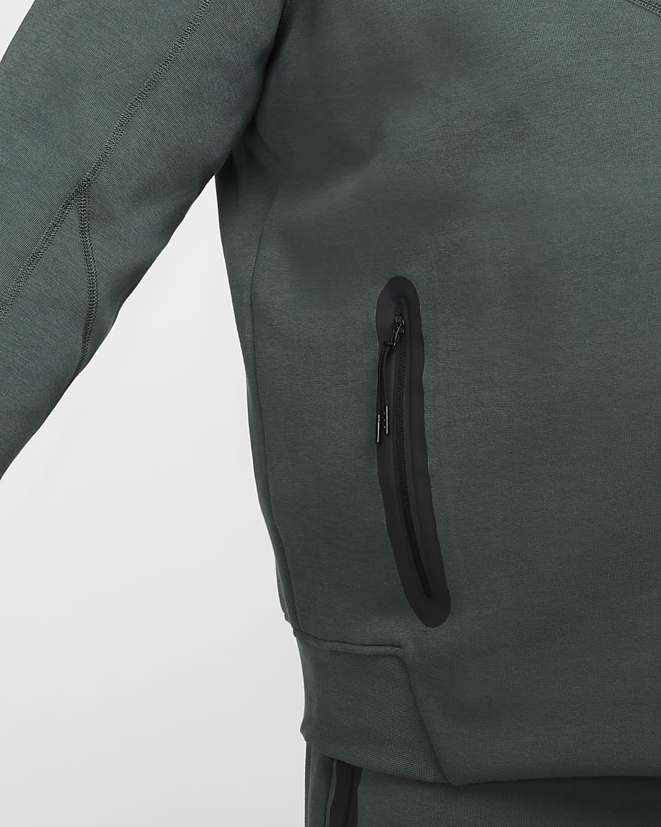 Felpa con cappuccio e zip a tutta lunghezza Nike Sportswear Tech Fleece Windrunner - Uomo - Vintage Green/Nero