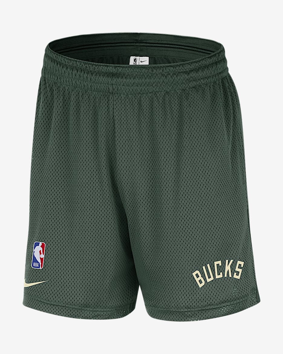 กางเกงขาสั้นตาข่าย Nike NBA ผู้ชาย Milwaukee Bucks - Fir