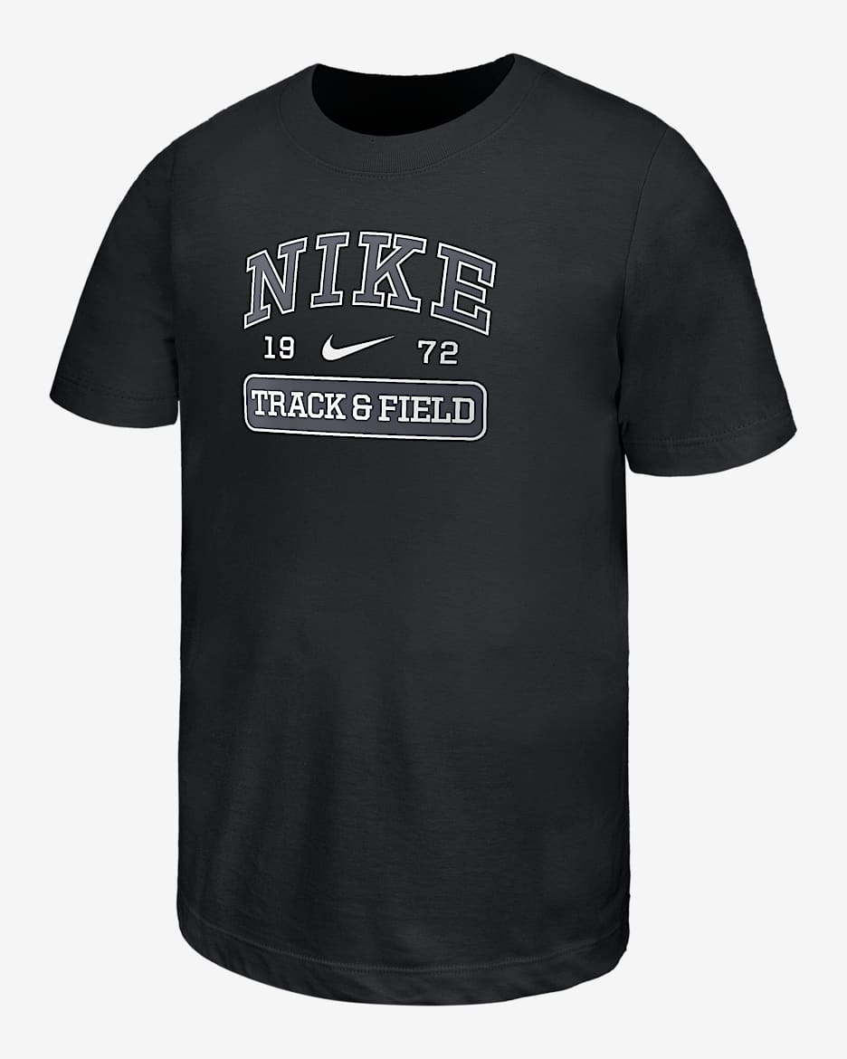 Playera de atletismo de manga corta para niños talla grande Nike - Negro