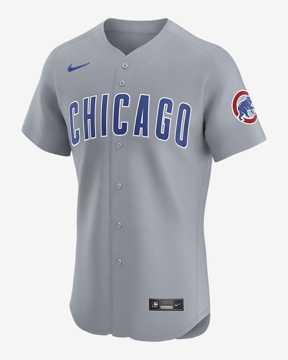 Jersey Nike Dri-FIT ADV de la MLB Elite para hombre Chicago Cubs - Gris