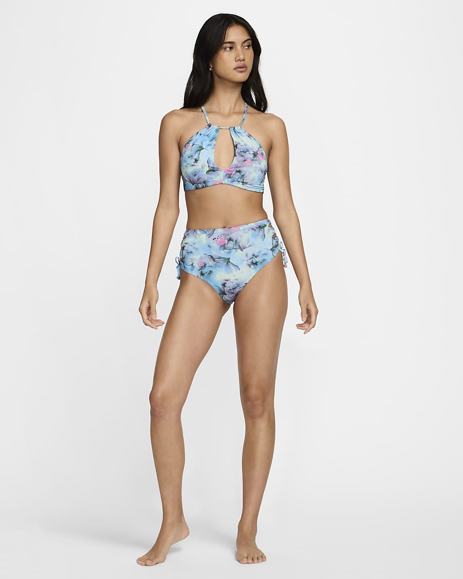 Nike Swim női fűzős bikinialsó - Aquarius Blue/Vapor Green/Bicoastal/Midnight Navy