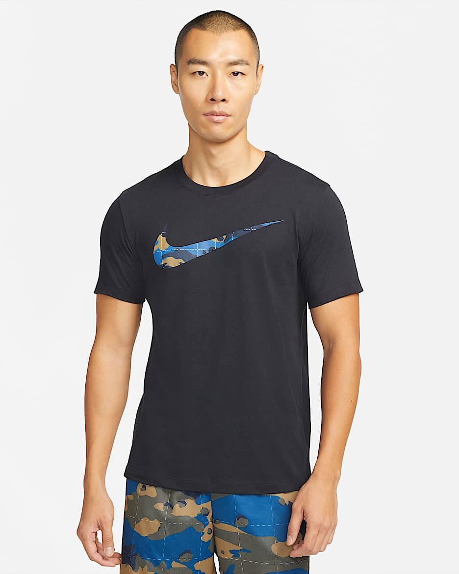 Nike Dri-FIT Men's Graphic Training T-Shirt - Black/Court Blue