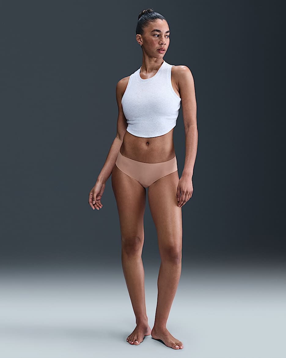 Sous-vêtement (culotte) Nike Protection contre les fuites : Menstruations pour femme - Desert Dust/Blanc