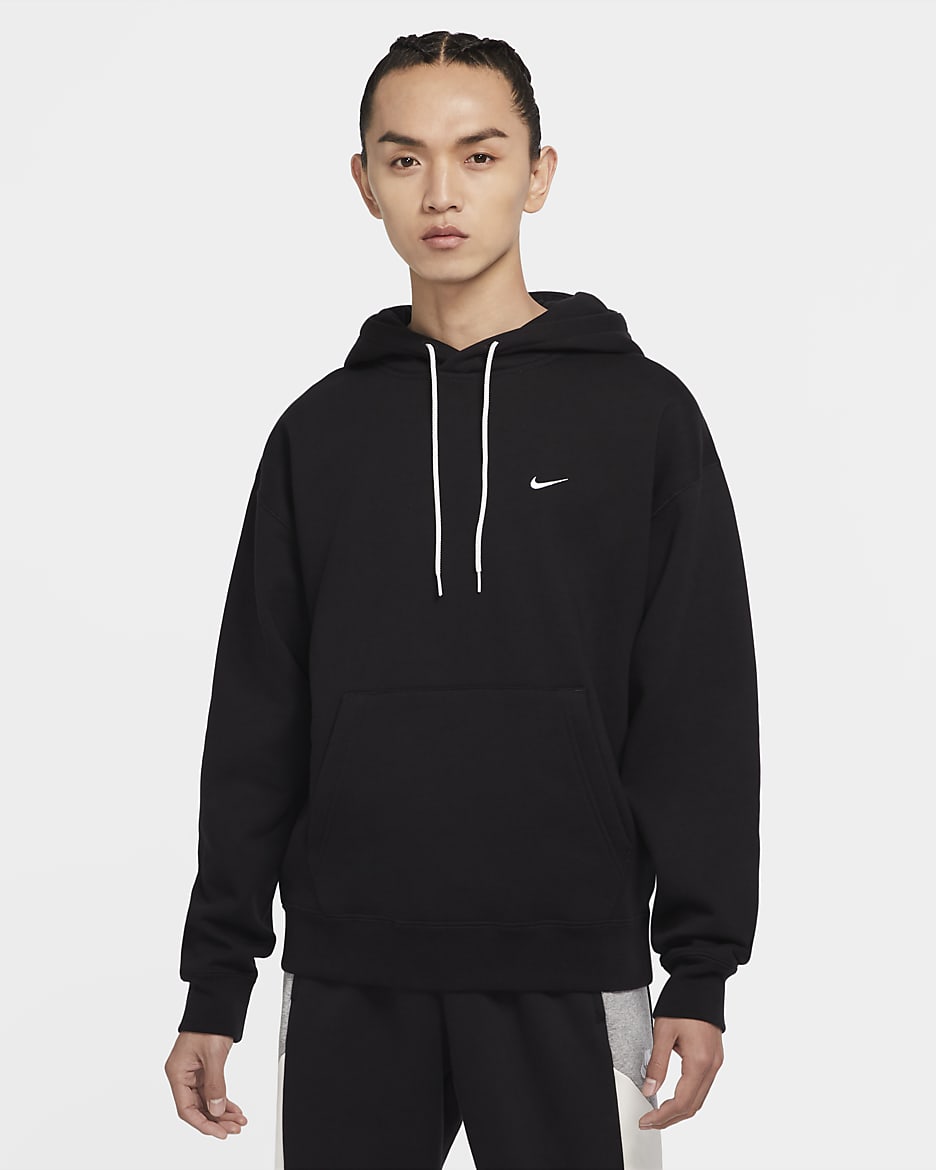 Nike Solo Swoosh Men's Fleece Hoodie - Black/White