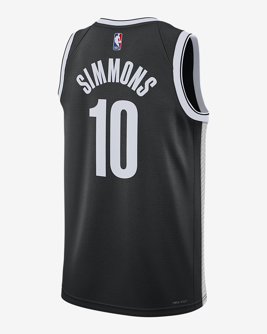 Maillot Nike Dri-FIT NBA Swingman Brooklyn Nets Icon Edition 2022/23 pour homme - Noir