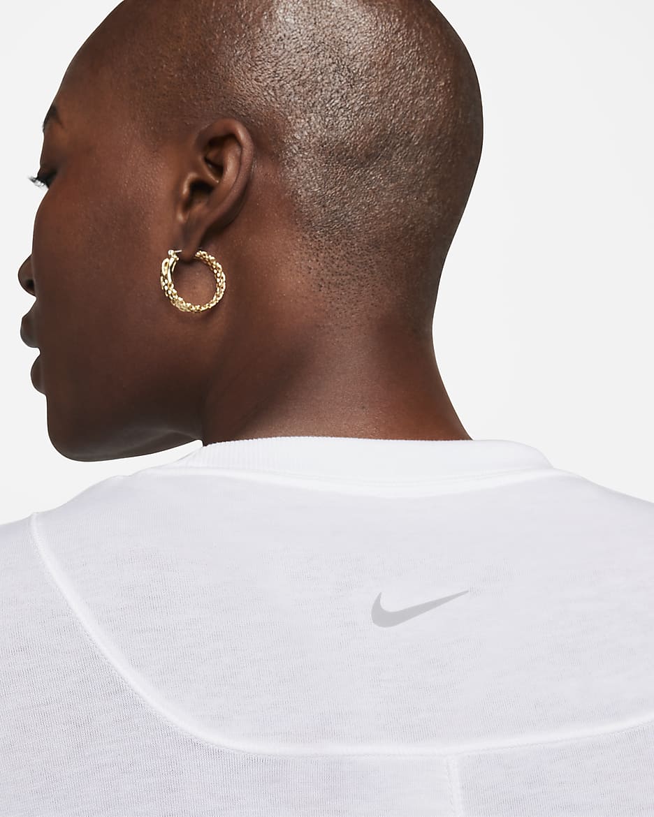 Haut à manches courtes Dri-FIT Nike One Relaxed pour femme - Blanc/Noir