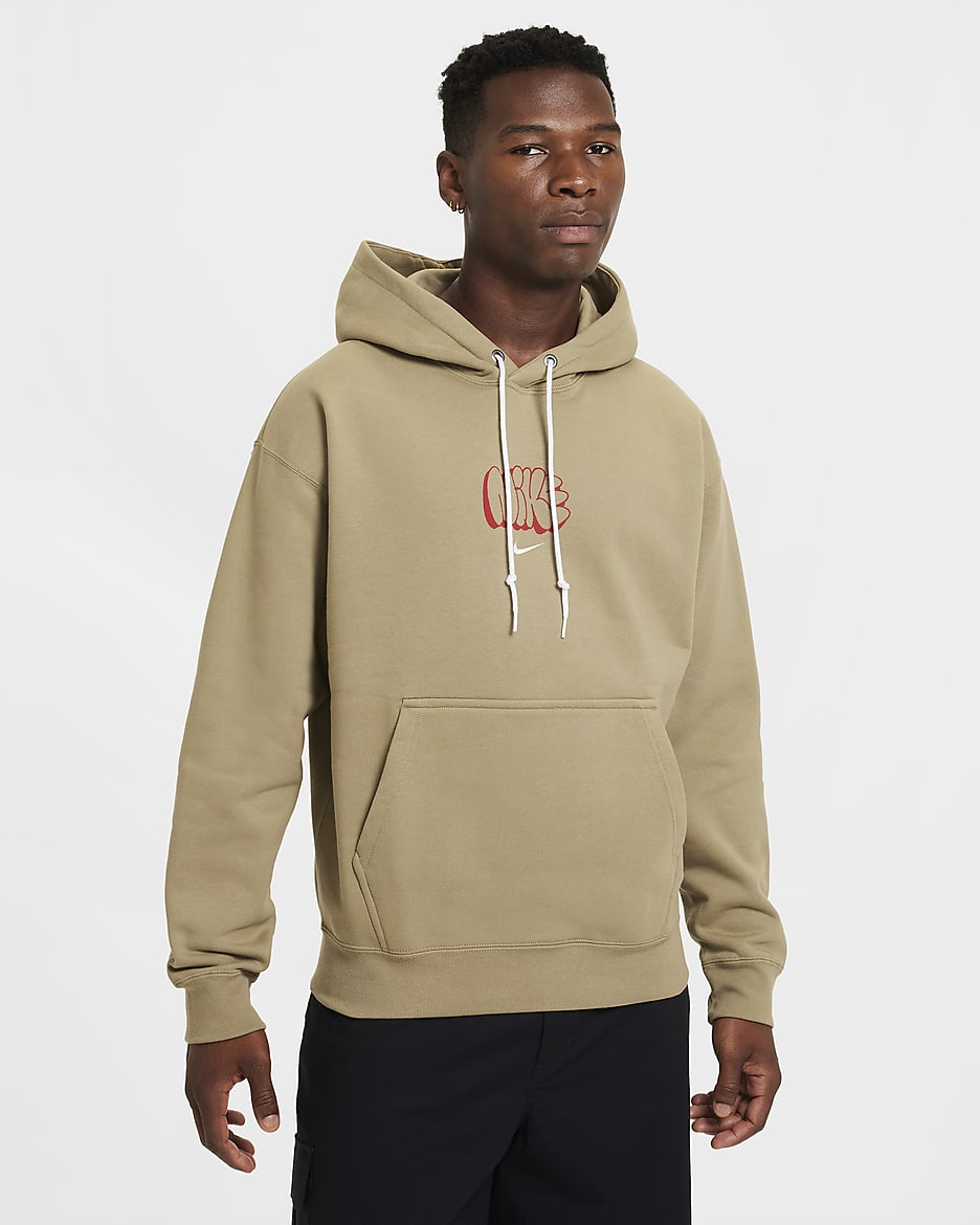 Nike Solo Swoosh Men's Fleece Hoodie - Neutral Olive/Sail