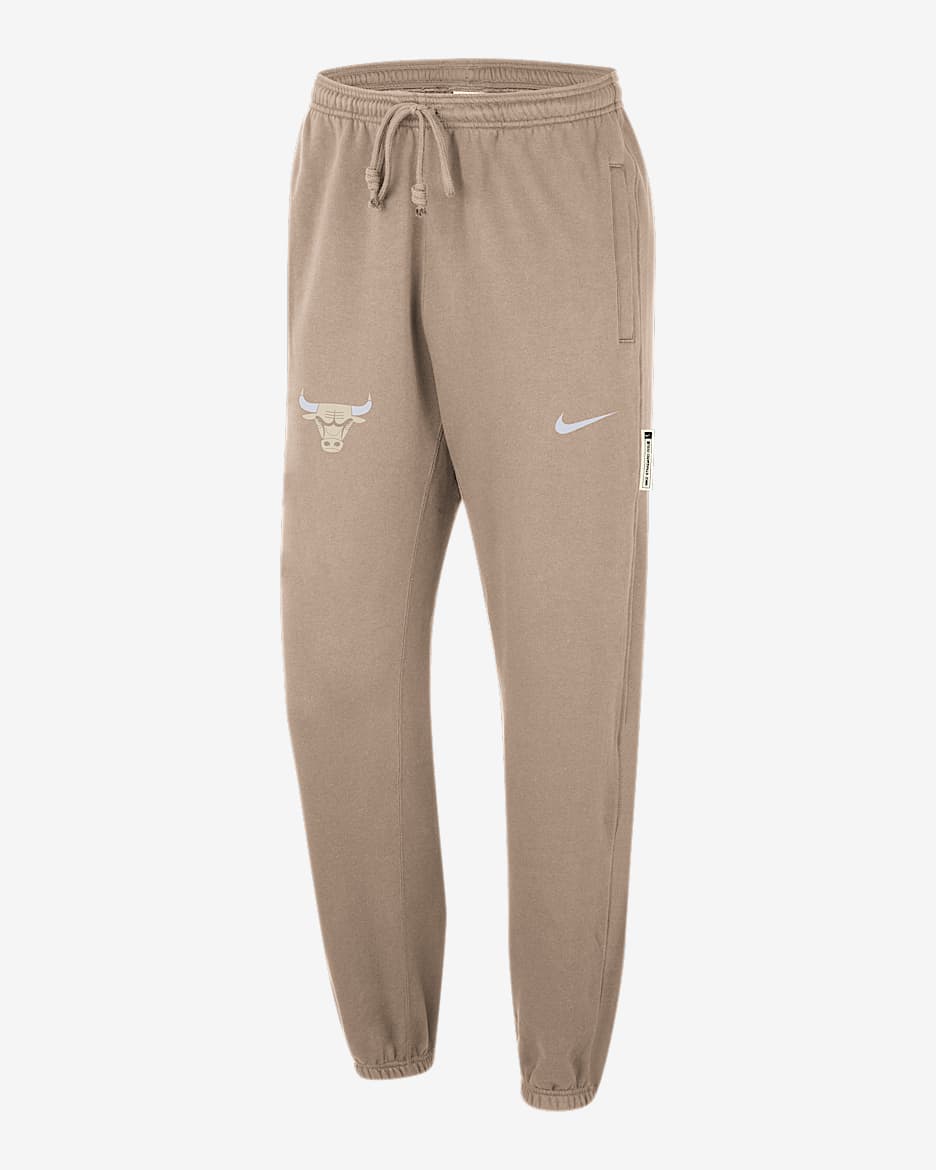 Pants Nike Dri-FIT de la NBA para hombre Chicago Bulls Standard Issue City Edition - Cáñamo/Blanco