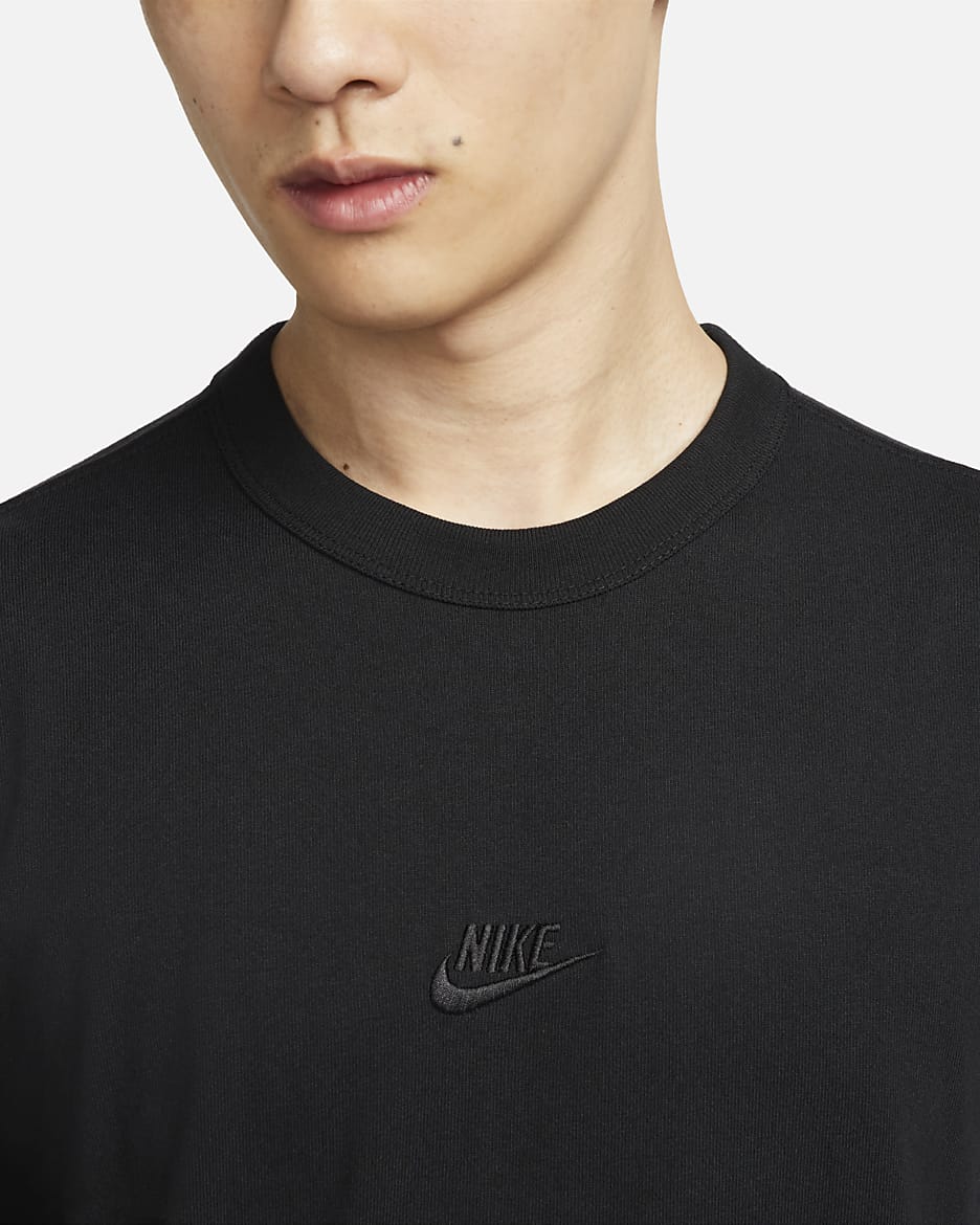 Nike Sportswear Premium Essentials 男款長袖 T 恤 - 黑色/黑色