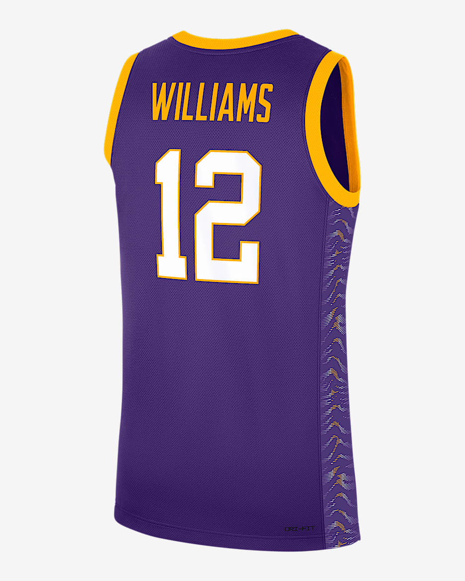 Jersey de básquetbol universitario Nike para hombre Mikaylah Williams LSU Tigers Replica - Morado
