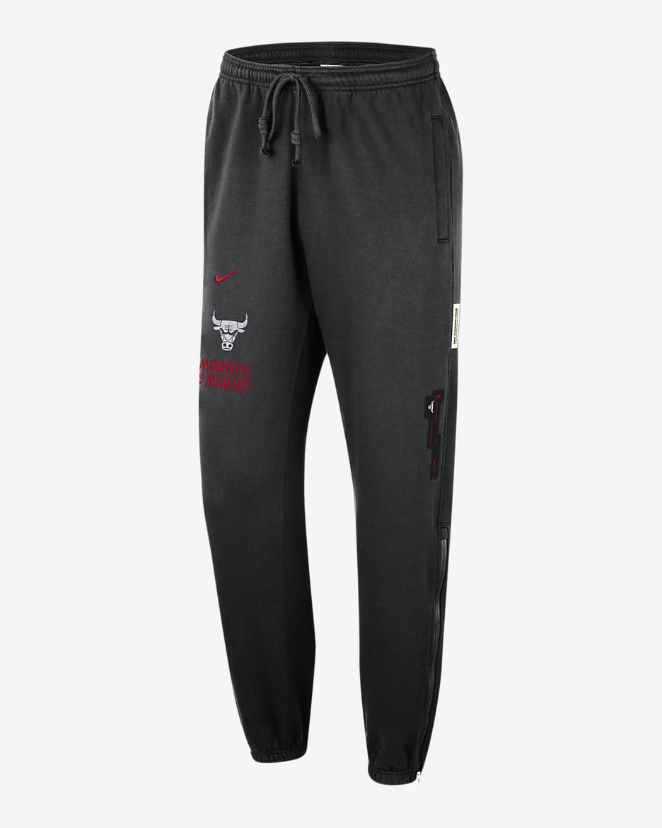 Chicago Bulls Standard Issue 2023/24 City Edition Nike NBA-byxor Courtside för män - Svart