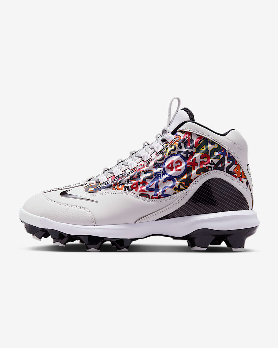 Tacos de béisbol Nike Griffey 2 MCS "Jackie Robinson Day" - Polvo fotón/Negro/Blanco/Plata metalizado
