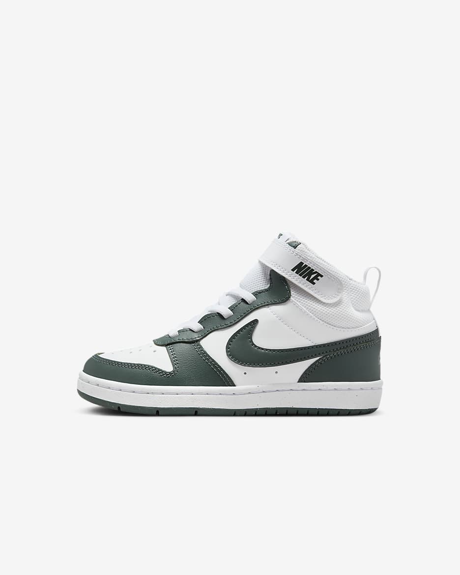 Tenis para niños de preescolar Nike Court Borough Mid 2 - Blanco/Verde vintage