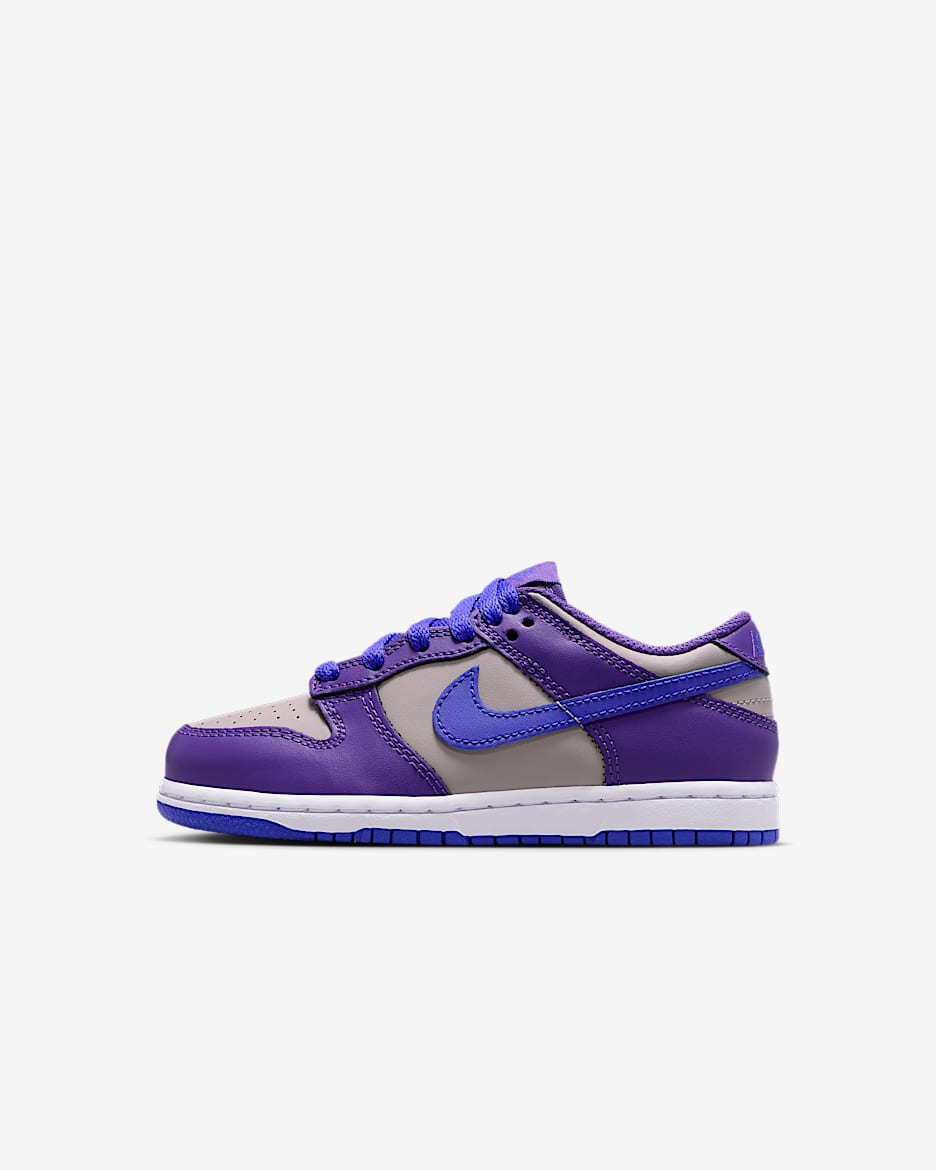 Nike Dunk Low Little Kids' Shoes - College Grey/Wild Grape/White/Persian Violet