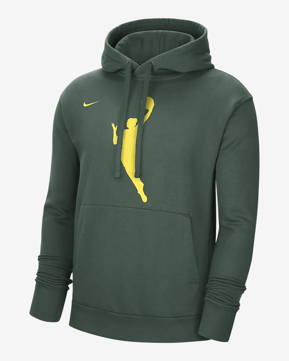Sudadera con gorro sin cierre de tejido Fleece WNBA Nike - Abeto/Amarillo strike