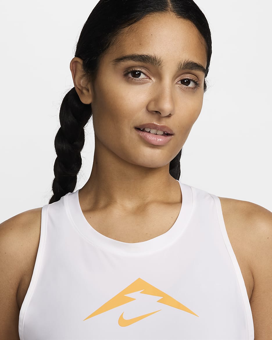 Nike Trail Women's Dri-FIT Graphic Running Tank Top - White/Sundial