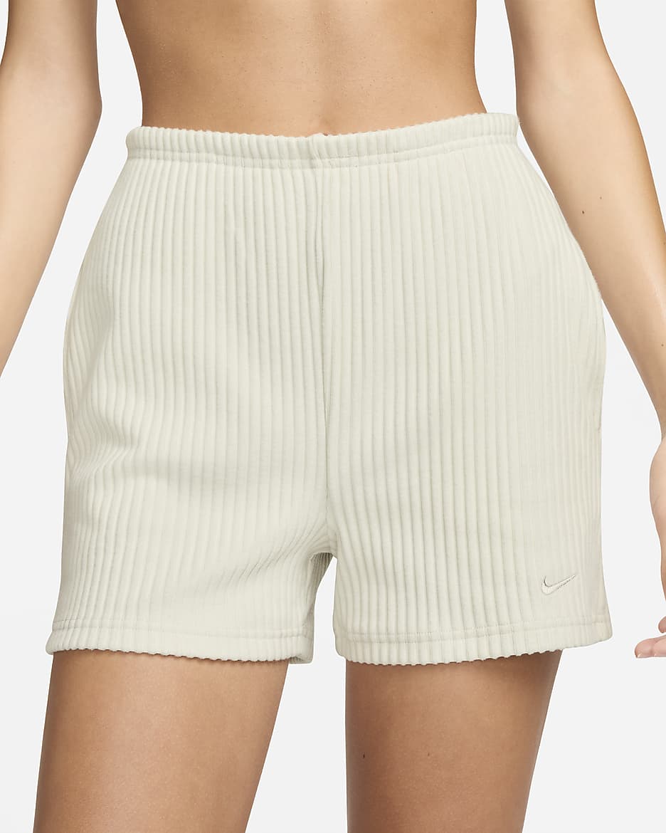 Nike Sportswear Chill Rib Women's High-Waisted Slim 3" Shorts - Light Orewood Brown/Light Orewood Brown