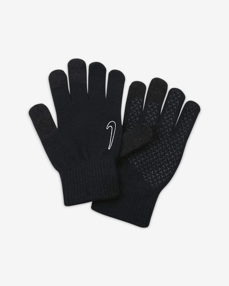 Luvas de malha Nike Tech Grip Júnior - Preto/Preto/Branco