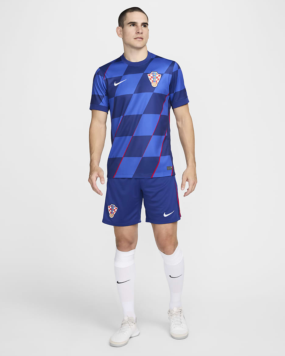 Short de foot replica Nike Dri-FIT Croatie 2024/25 Stadium Domicile/Extérieur pour homme - Deep Royal Blue/University Red/Blanc