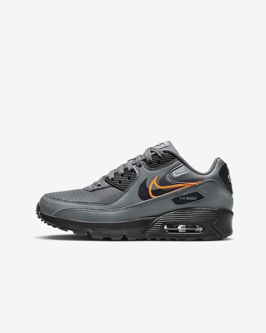 Sko Nike Air Max 90 Next Nature för ungdom - Smoke Grey/Bright Mandarin/Medium Ash/Svart