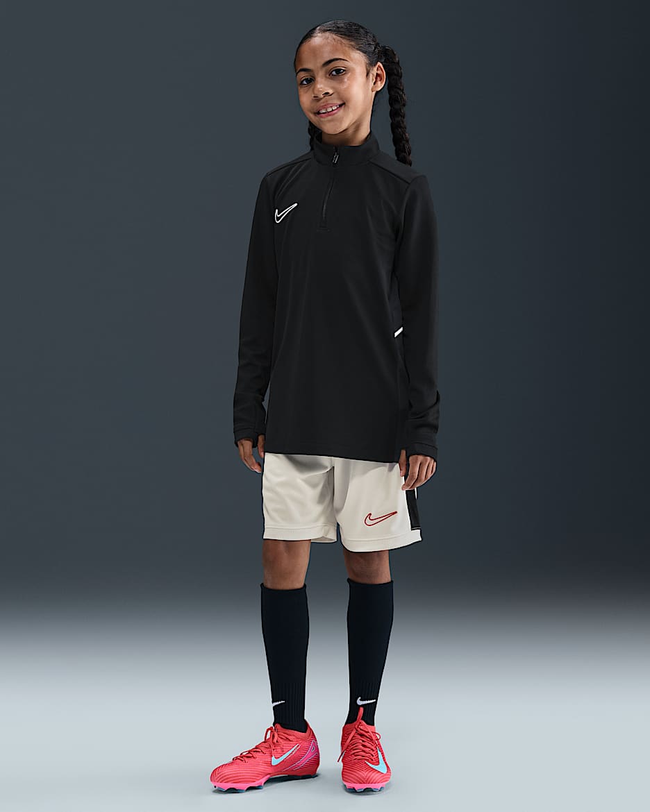 Nike Academy Older Kids' Dri-FIT 18cm (approx.) Football Shorts - Sail/Black/University Red
