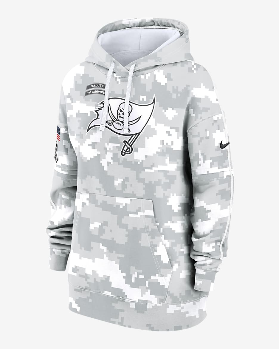 Tampa Bay Buccaneers Salute to Service Primary Edge Club Women's Nike NFL Pullover Hoodie - White