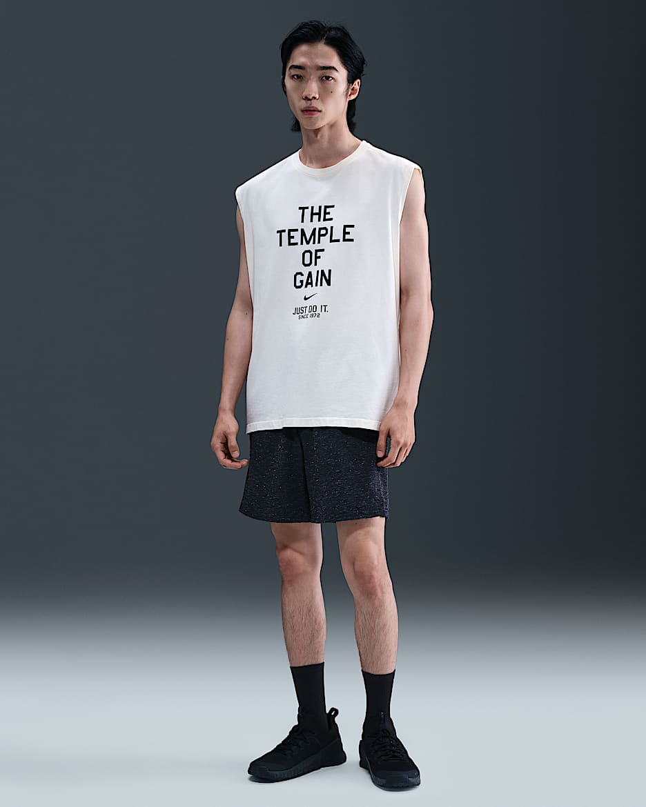 กางเกงขาสั้นอเนกประสงค์ 7 นิ้วไม่มีซับในผู้ชาย Dri-FIT Nike Unlimited - ดำ/ดำ
