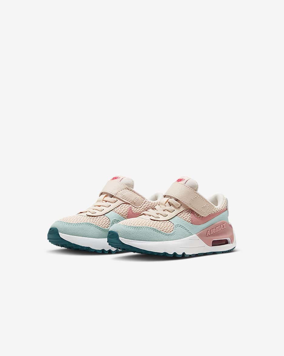 Nike Air Max SYSTM Younger Kids' Shoes - Guava Ice/Jade Ice/White/Red Stardust