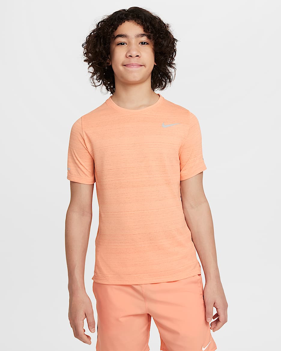 Nike Dri-FIT Miler Older Kids' (Boys') Training Top - Apricot Agate