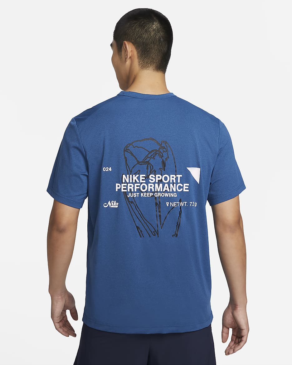 Nike Hyverse Men's Dri-FIT UV Short-Sleeve Versatile Top - Court Blue/Pink Foam