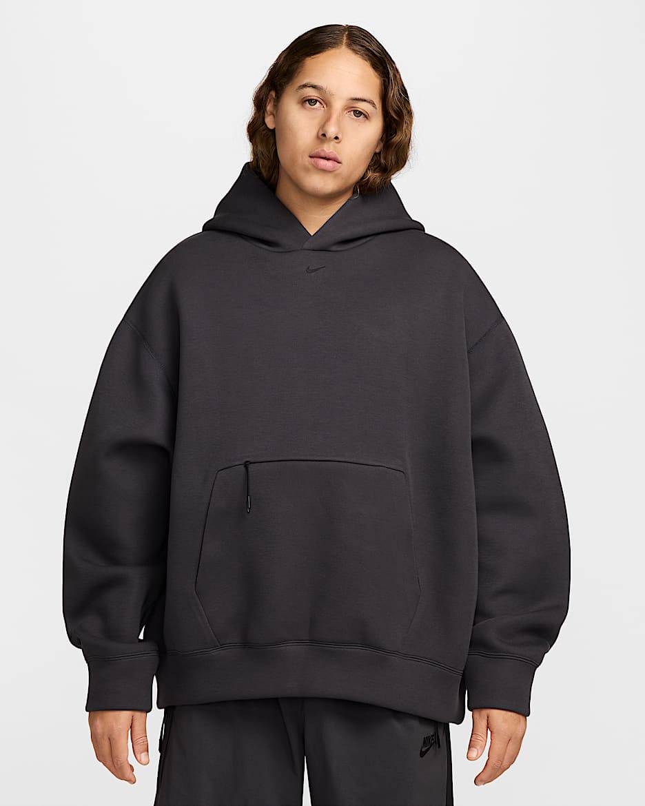 Sudadera con gorro de tejido Fleece para hombre Nike Tech - Antracita/Negro