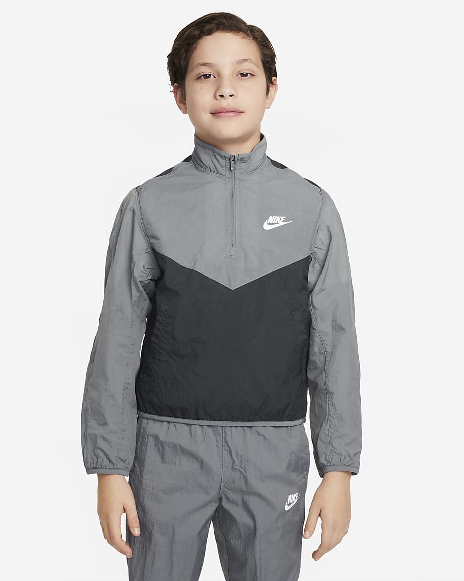 Nike Sportswear Older Kids' Tracksuit - Smoke Grey/Anthracite/White