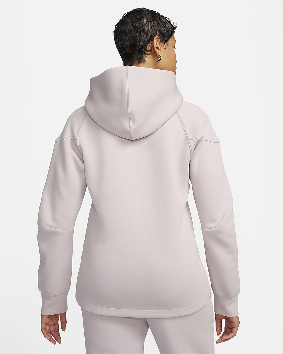 Nike Sportswear Tech Fleece Windrunner–hættetrøje med lynlås til kvinder - Platinum Violet/sort