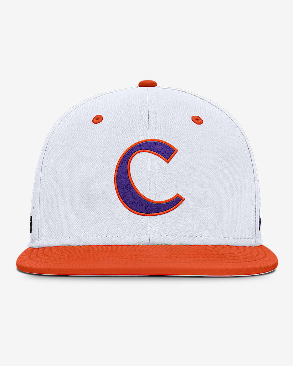Clemson Tigers Dugout True Men’s Nike Dri-FIT College Fitted Hat - White