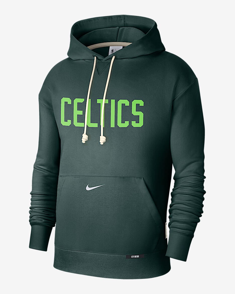 Sudadera con gorro Nike Dri-FIT de la NBA Courtside para hombre Boston Celtics Standard Issue City Edition - Verde pro/Blanco