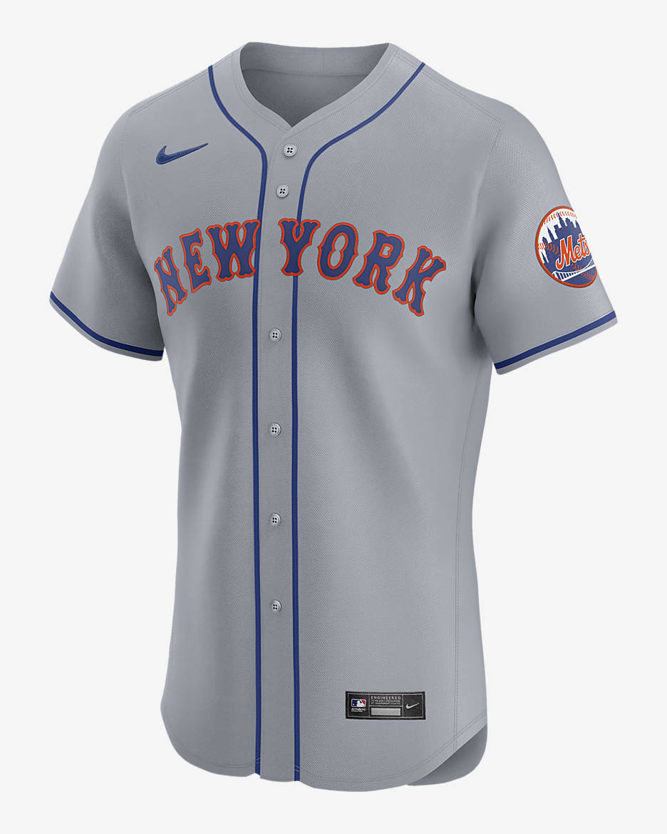 Jersey Nike Dri-FIT ADV de la MLB Elite para hombre New York Mets - Gris