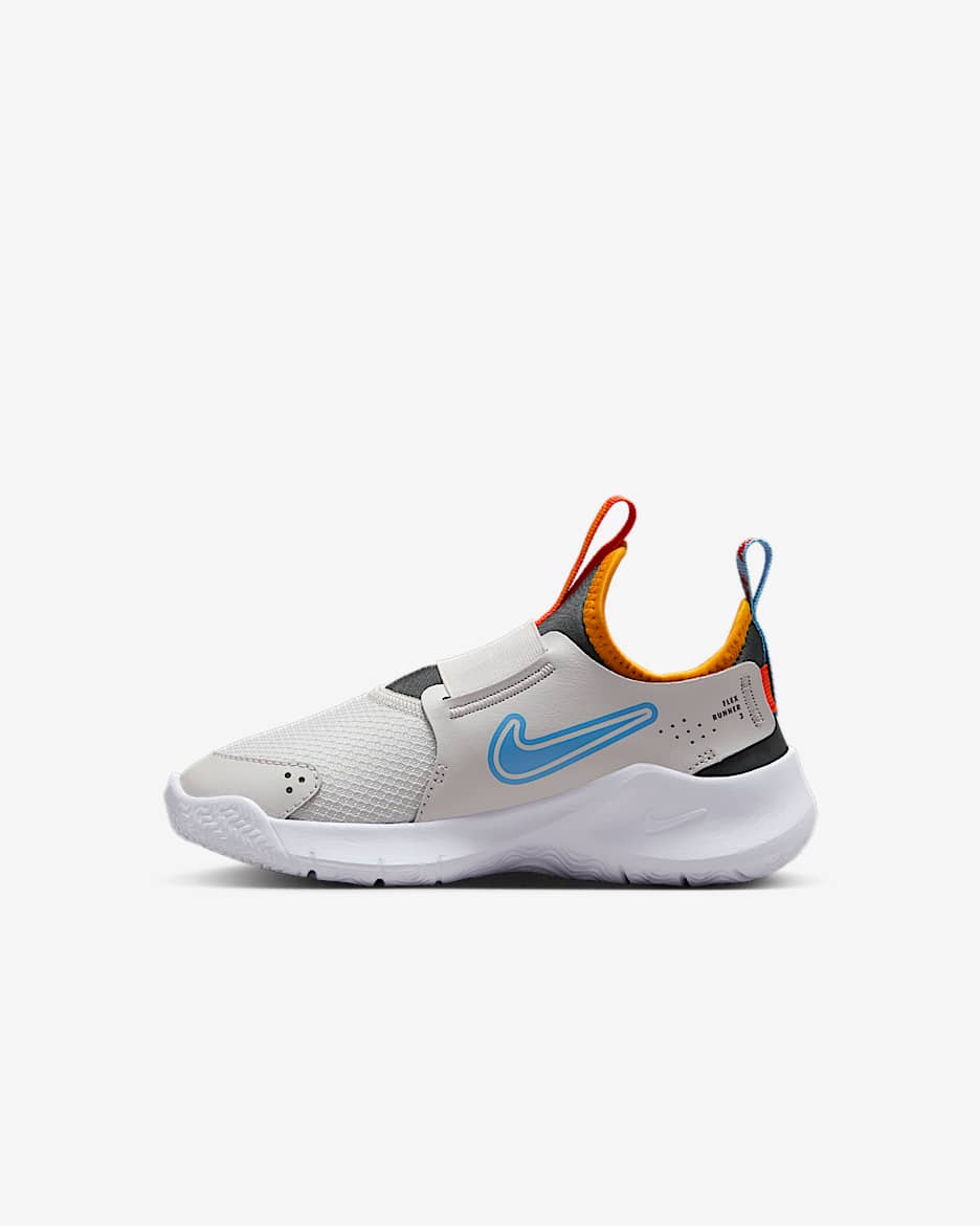 Nike Flex Runner 3 Younger Kids' Shoes - Vast Grey/University Blue/Anthracite/Orange Peel