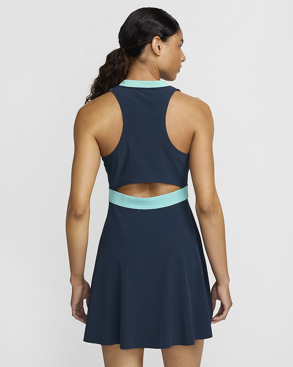 Nike Dri-FIT Advantage Damen-Tenniskleid - Armory Navy/Weiß