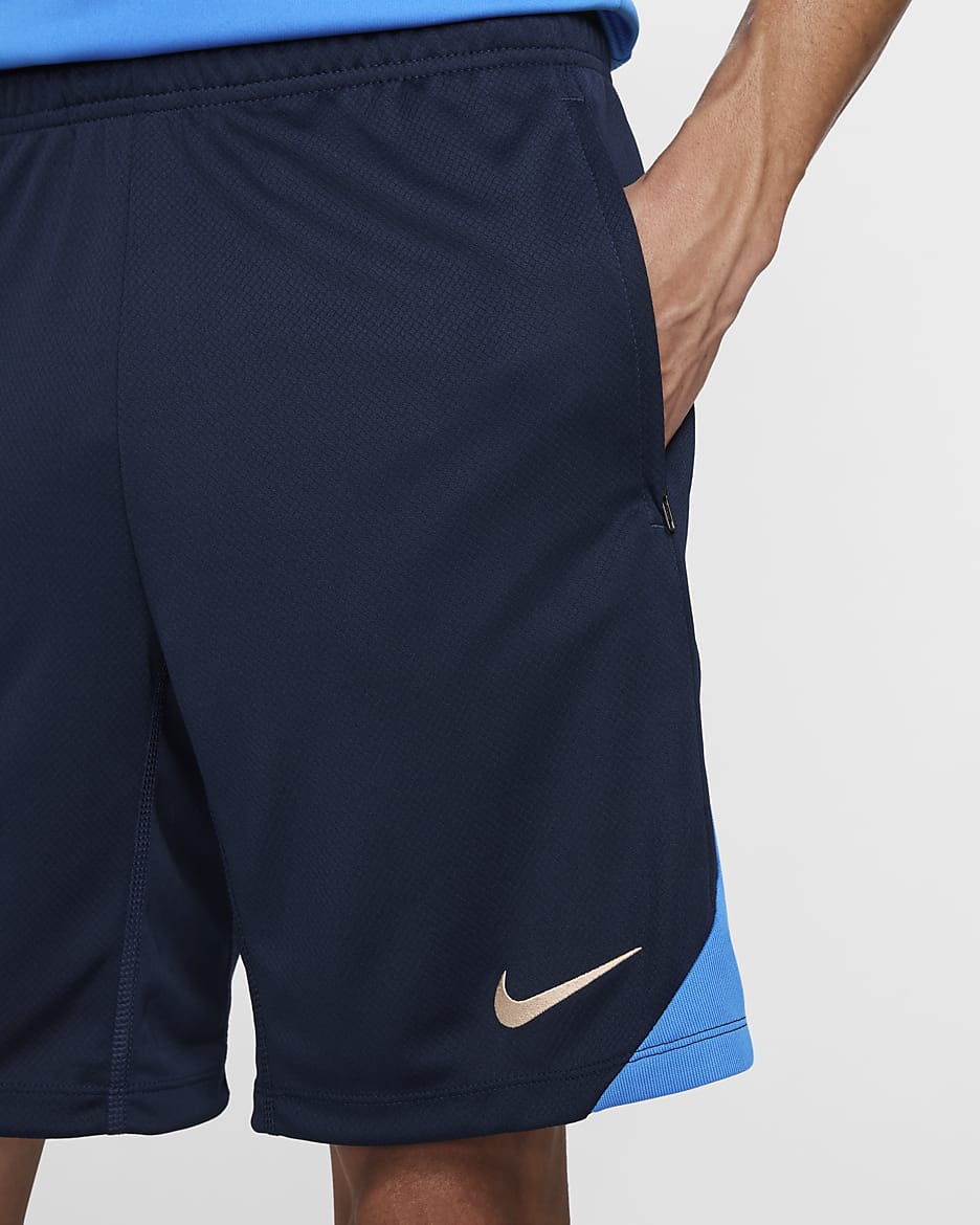 Chelsea FC Strike Nike Dri-FIT knit voetbalshorts voor heren - Obsidian/Light Photo Blue/Guava Ice