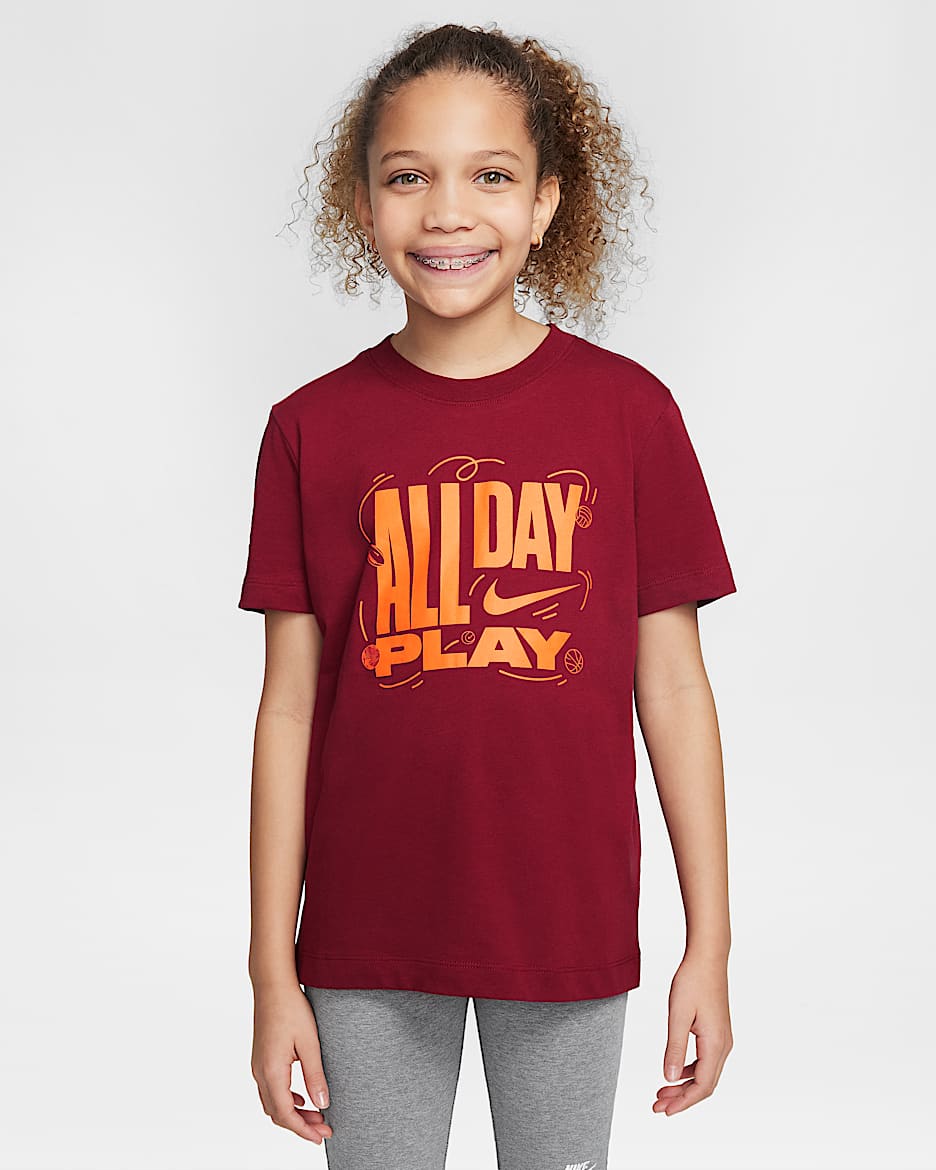 Playera para niños talla grande Nike Sportswear - Rojo team