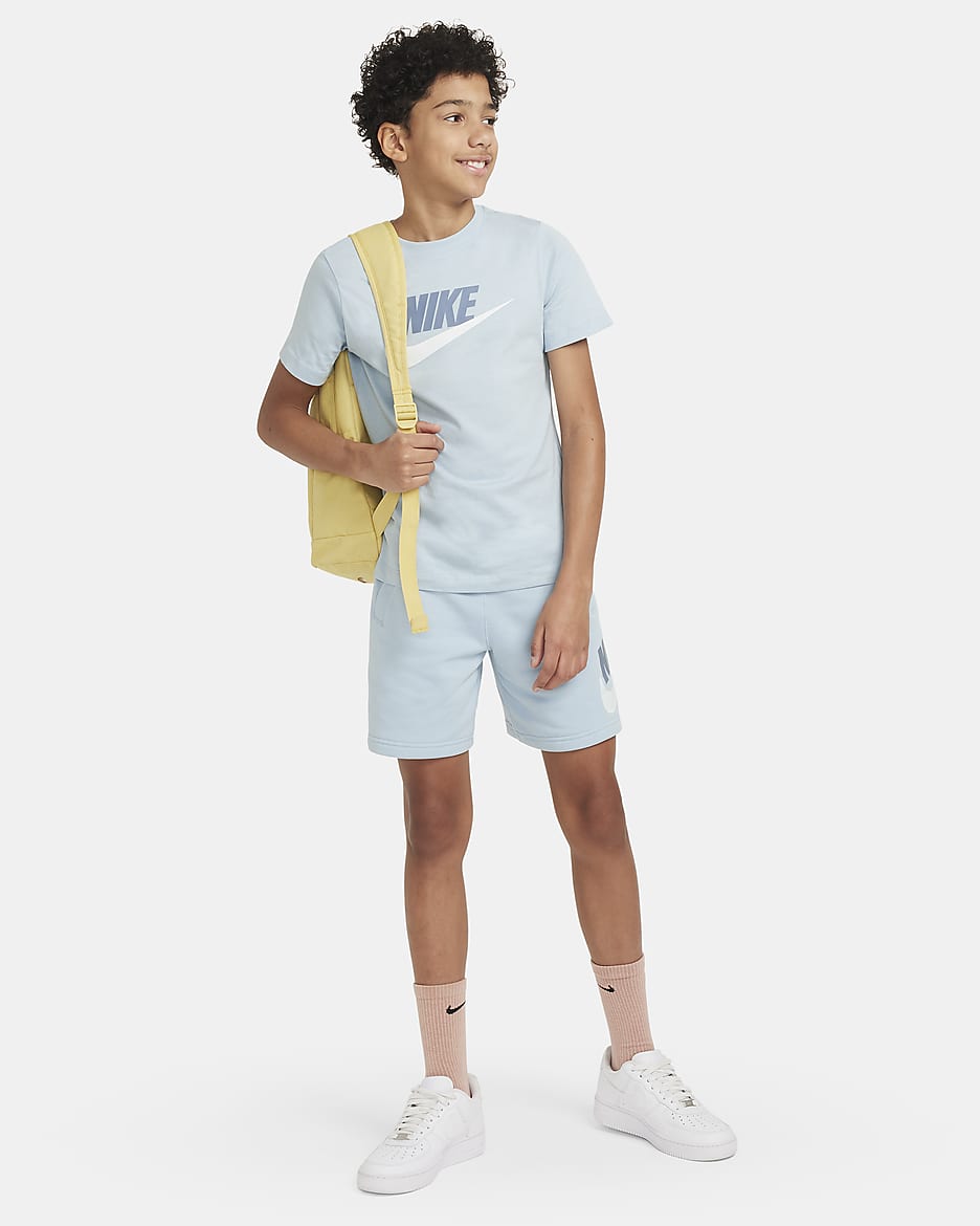 Nike Sportswear Older Kids' Cotton T-Shirt - Light Armoury Blue/Ashen Slate/White