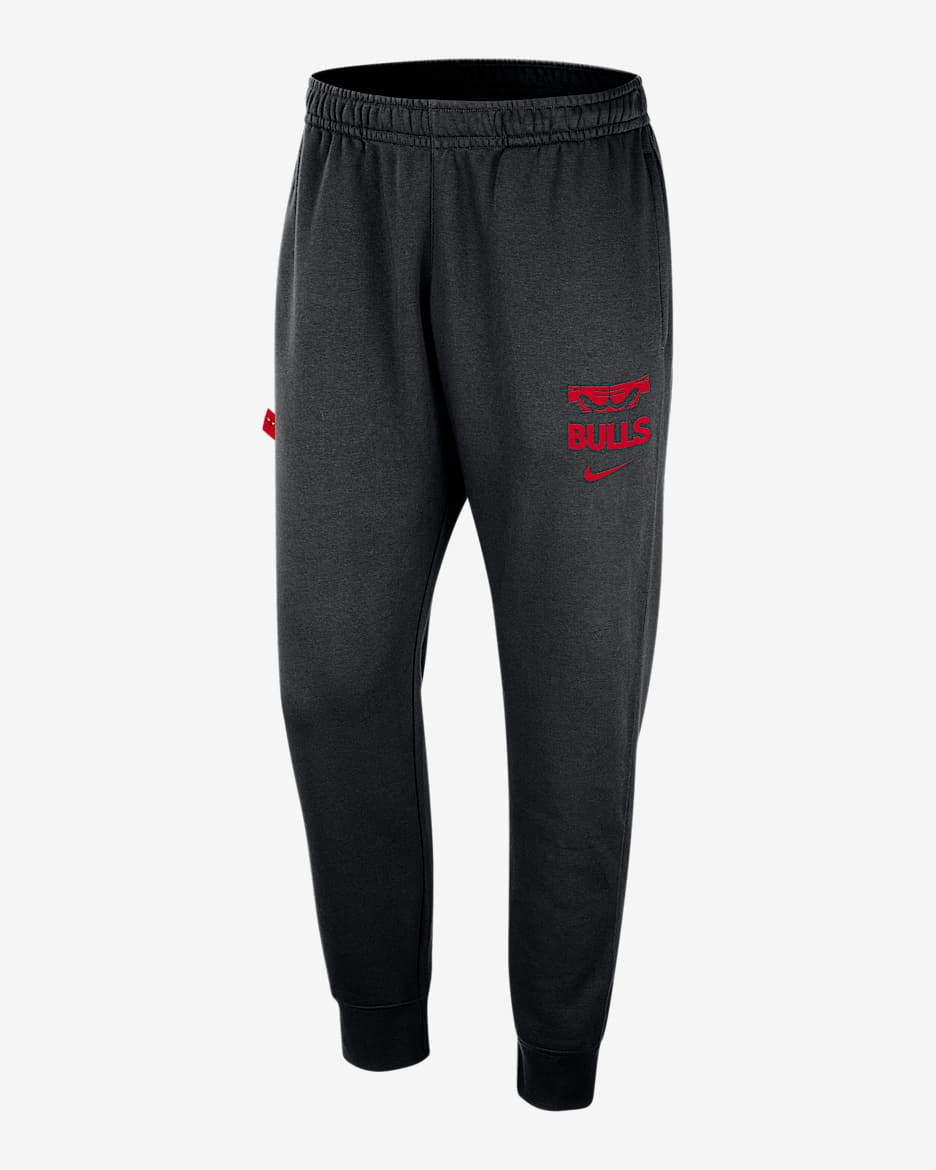 Joggers de la NBA Nike para hombre Chicago Bulls Club Courtside - Negro/Rojo universitario