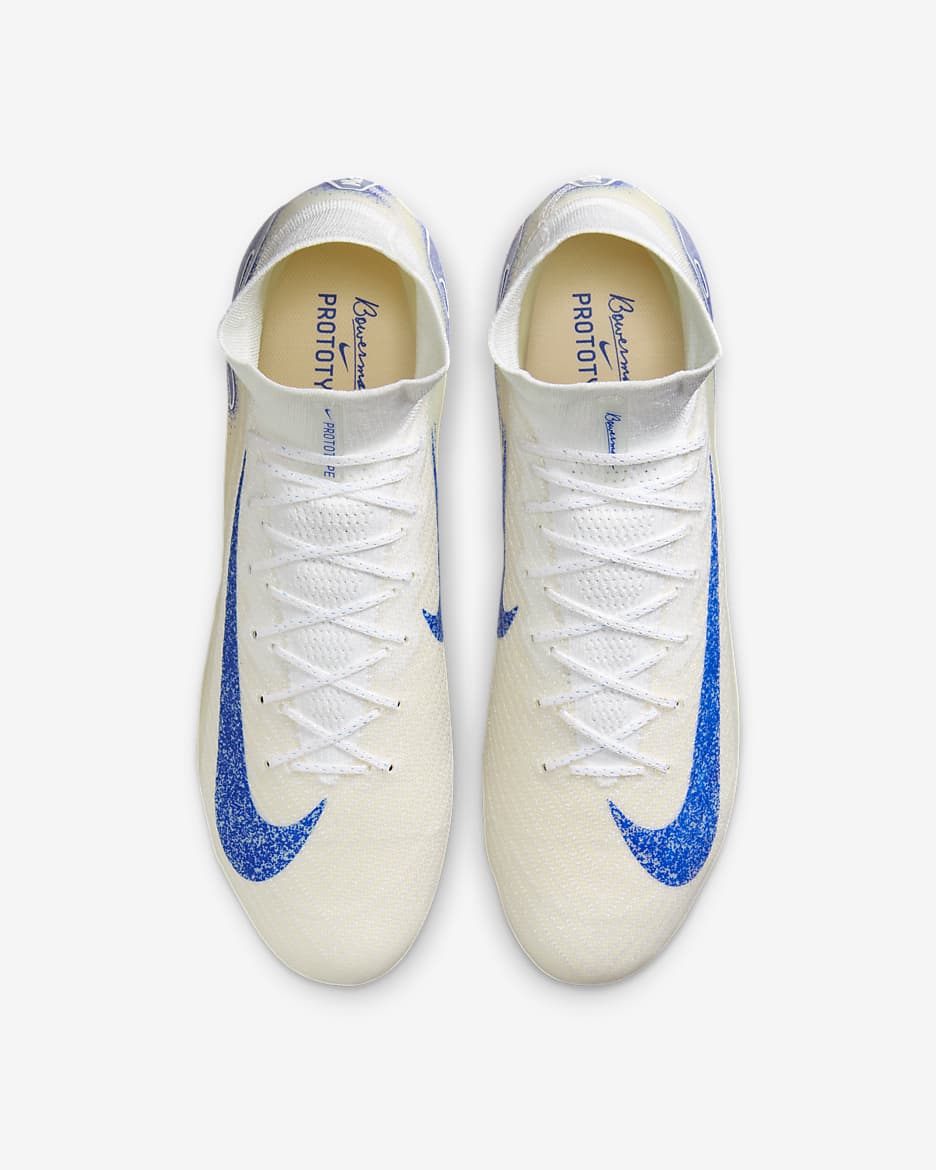 รองเท้าสตั๊ดฟุตบอลหุ้มข้อสูง FG Nike Mercurial Superfly 10 Elite Blueprint - ขาว/Racer Blue