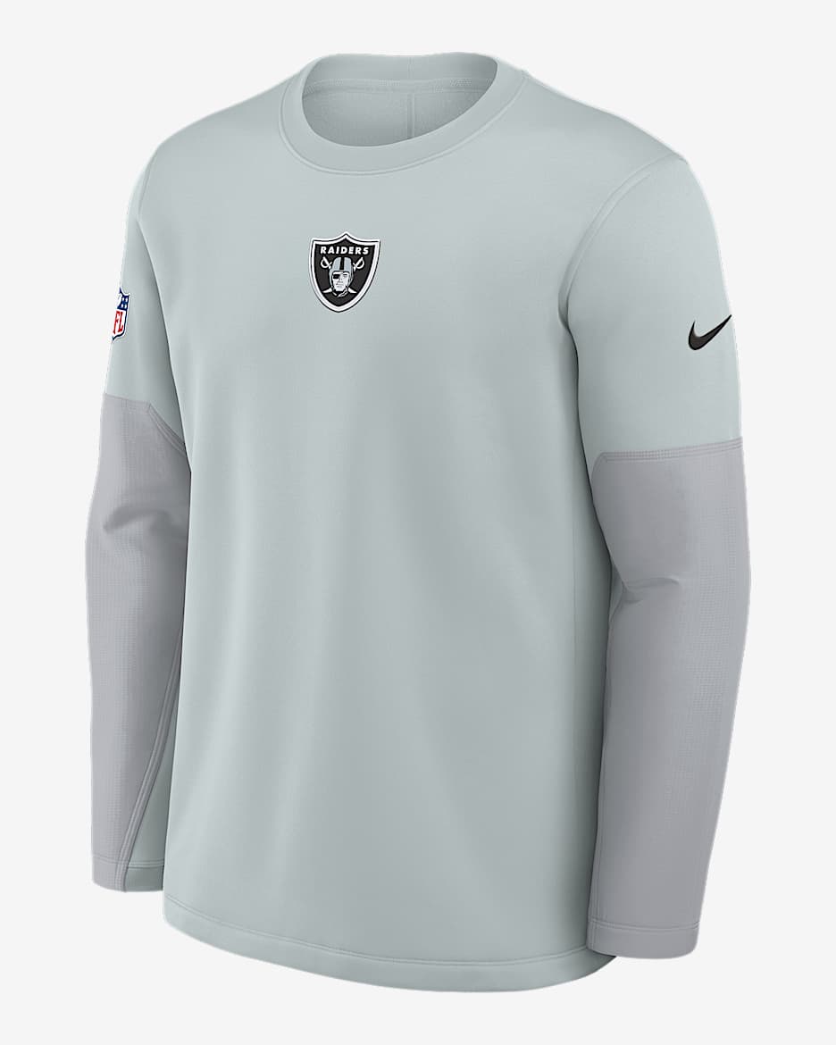Las Vegas Raiders Scripted To Win Sideline Coach Men's Nike Therma-FIT NFL Long-Sleeve T-Shirt - Silver