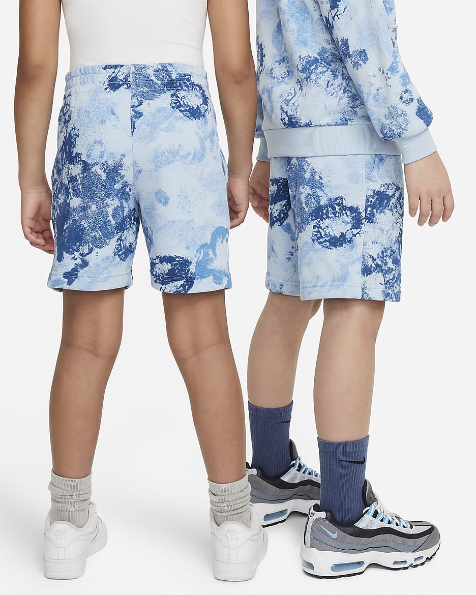 Nike Sportswear Club Fleece Older Kids' French Terry Shorts - Light Armoury Blue/White