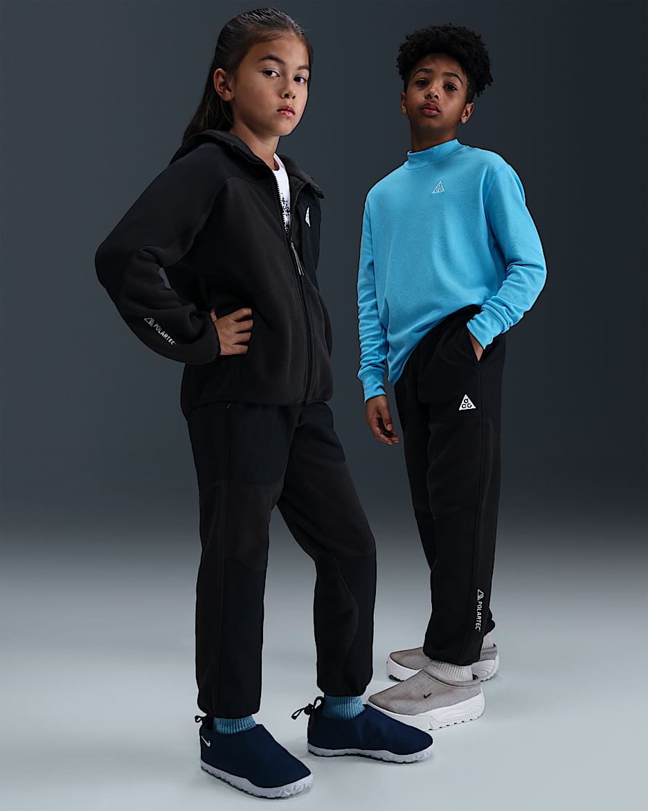 Nike ACG "Wolf Tree" Big Kids' Polartec® Pants - Black/Black/Summit White